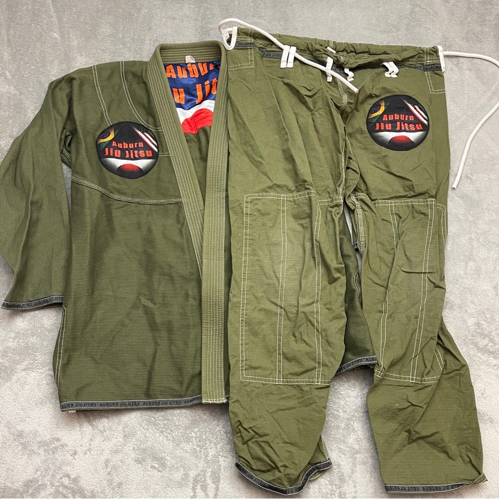 Auburn Jiu Jitsu Gi A4 Green Brazilian Jiu-Jitsu Judo GI Martial Arts MMA Heavy